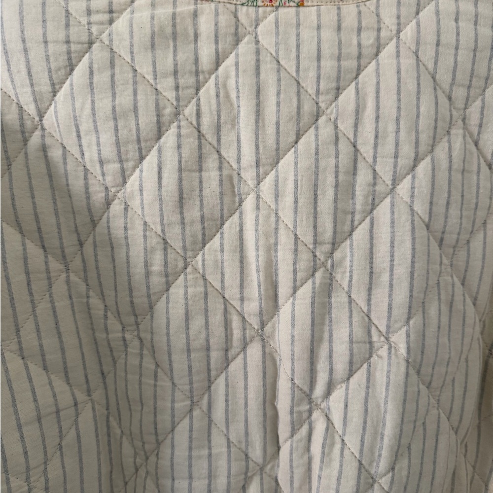 Madewell x New Denim Project Quilted Floral-Trim Jacket in Cream & Light Blue - Picture 11 of 15